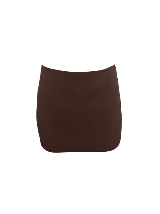 Brown Mini Tight Skirt